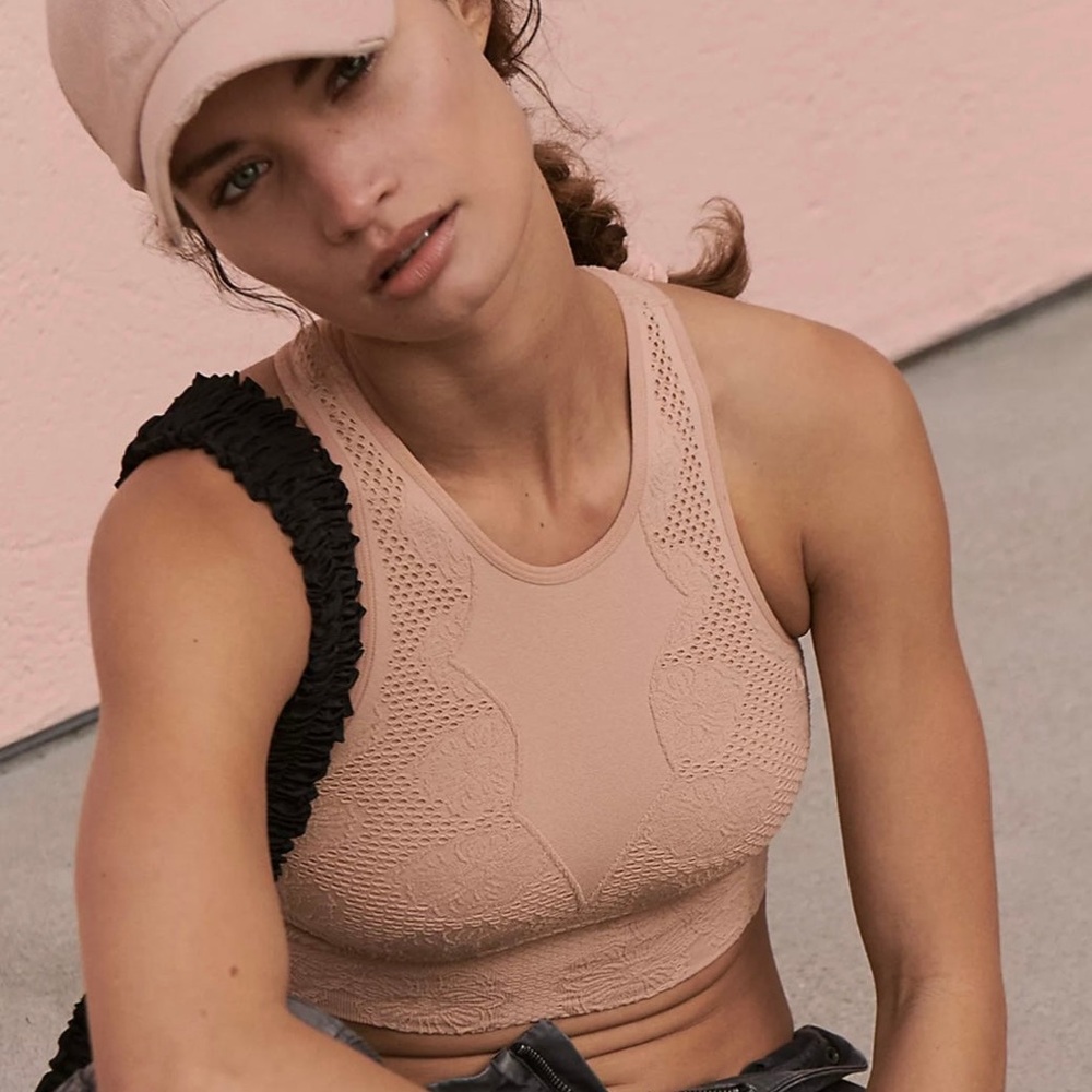 FP Movement Every Single Time Floral Bra in Desert Rose NWOT